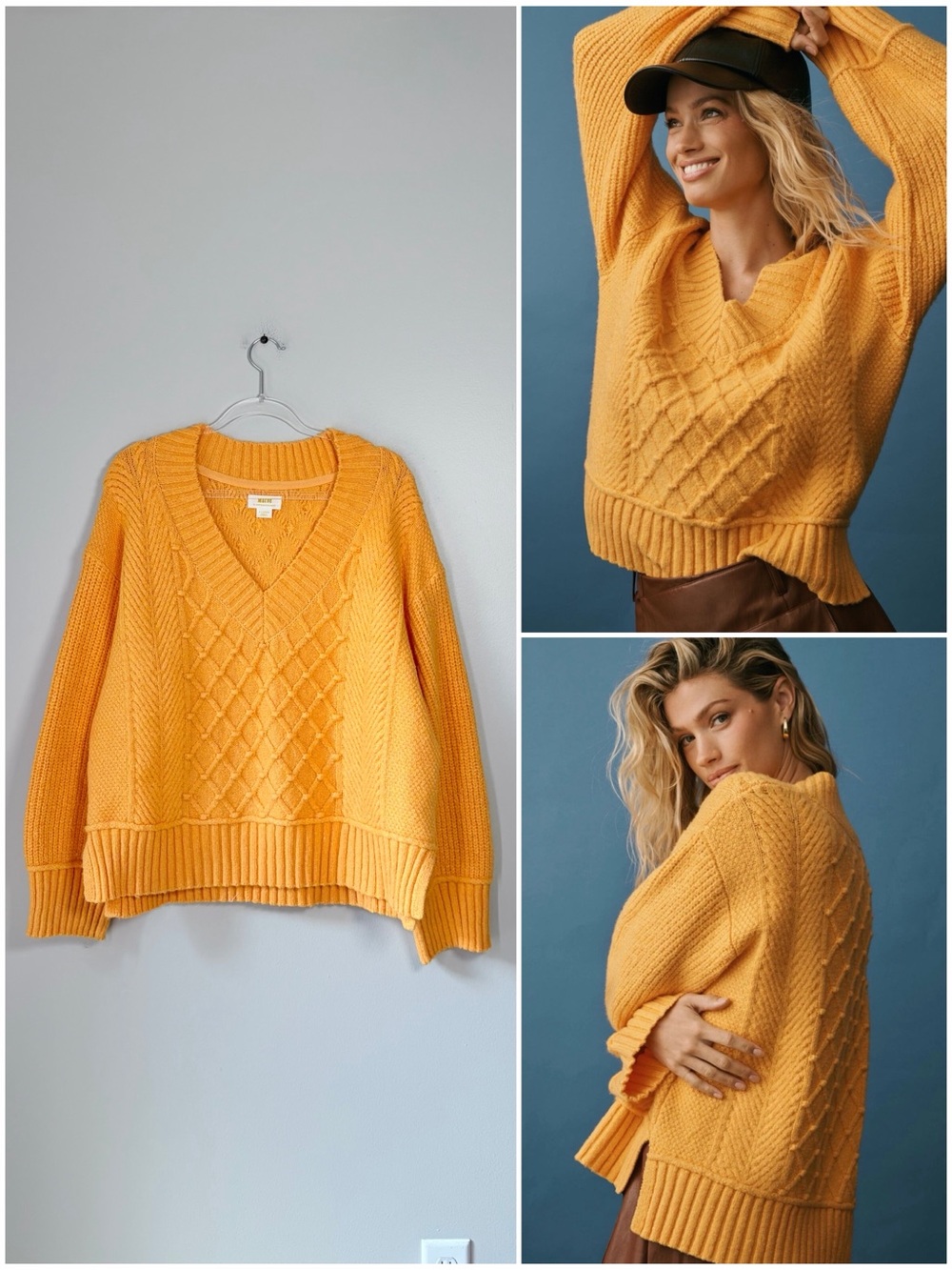 Maeve by Anthropologie The Tillie V-Neck Oversized Pullover Sweater